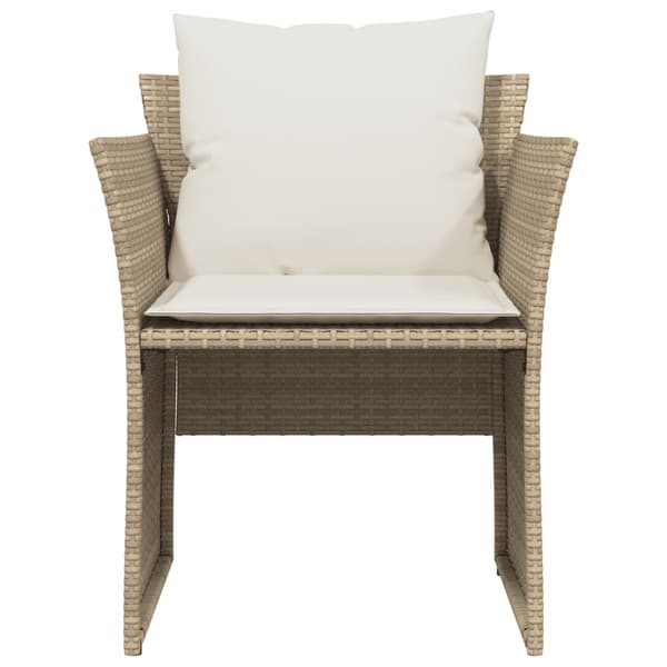 vidaXL Puutarhatuoli jalkarahilla, beige, polyrottinki