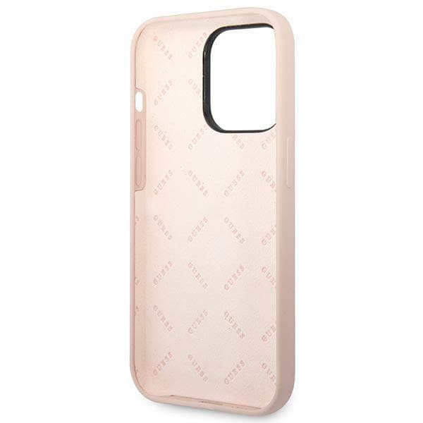 Guess Silikone Trekantet Logo Etui til iPhone 14 Pro, Pink