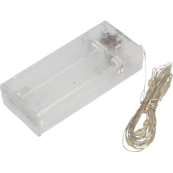 10 LED-lamper, mikrotrådlamper, batteridrevne, varme hvide lys