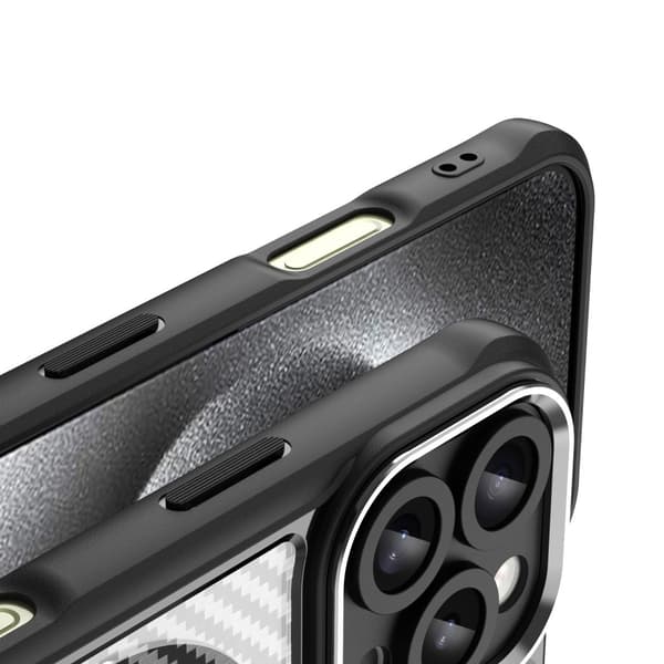 iPhone 16 Pro-cover, Fusion Hybrid Carbon, MagSafe-resistent, sort