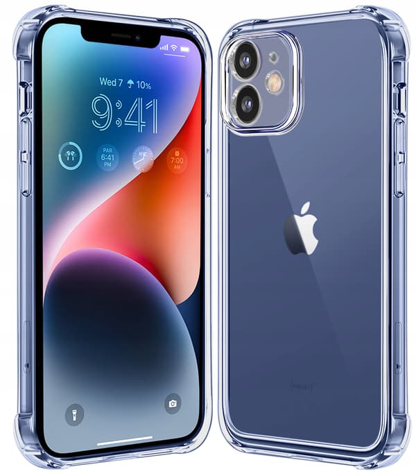 Etui til iPhone 12 Pro Max STØDMIDDELFRI KLAR ETUI MED ARMOR BAGSIDE + 9H GLAS