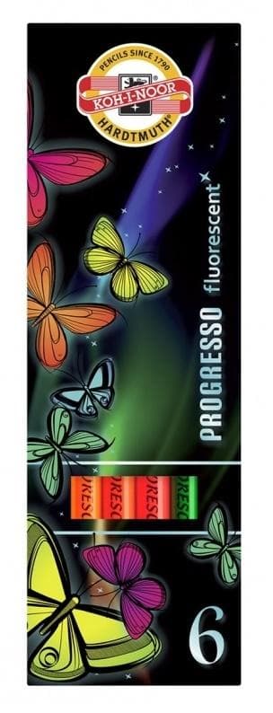 Progresso Fluorescerande Pennor 6 Färger