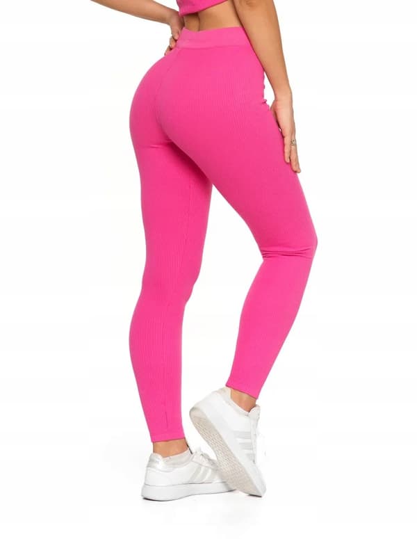 Dameleggings i bomuld med bred elastisk linning, elastisk pasform, MORAJ M FUCHSIA