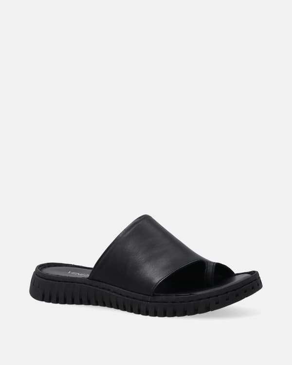 Svarta läderflip-flops Svarta läderflip-flops 37