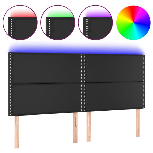 vidaXL Hovedgærde til seng sort 180x5x118/128 cm kunstlæder