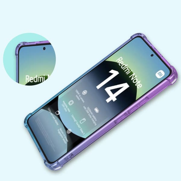 Gradient Dropproof Cover til Xiaomi Redmi Note 14 4G, Lilla/Blå