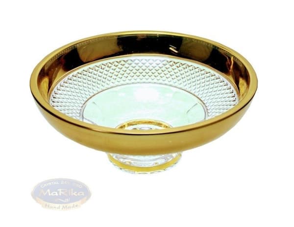 krystalskål 15 cm, guld