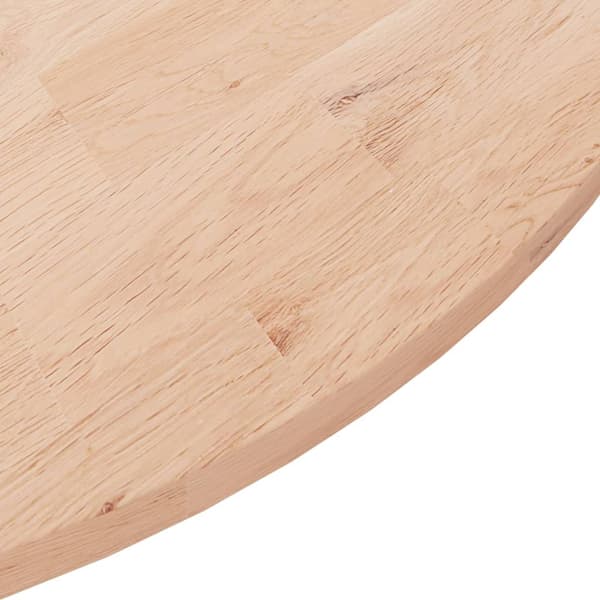 vidaXL rund bordplade Ø90x1,5 cm rå egetræ