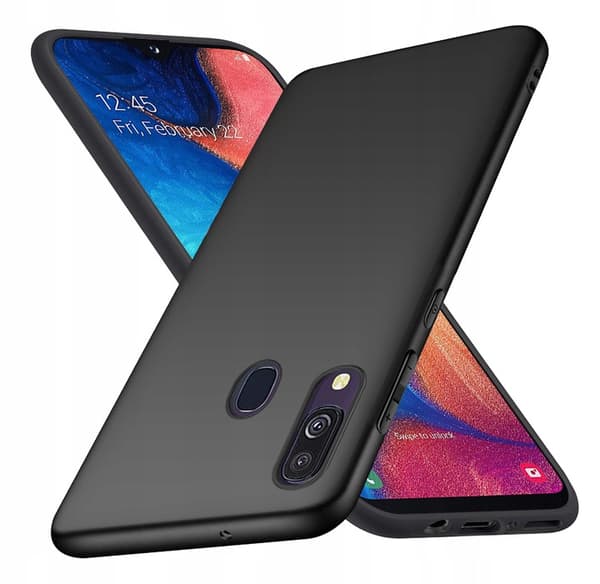 SAMSUNG GALAXY A40 SILIKONISUOJA MUSTA + LASI