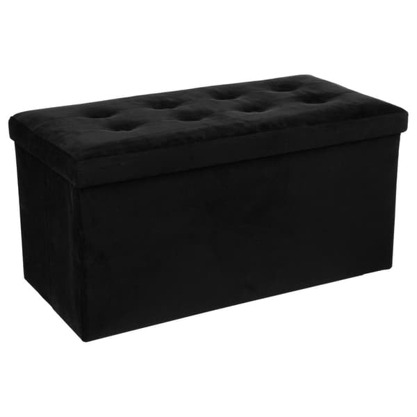 Adaline svart quiltad puff 76x38 cm