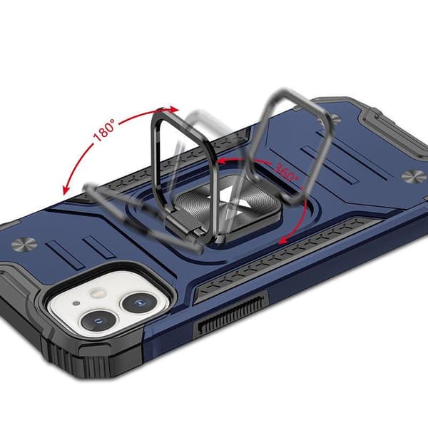 Armeret cover til iPhone 14 Plus magnetisk holder Ring Armor blå