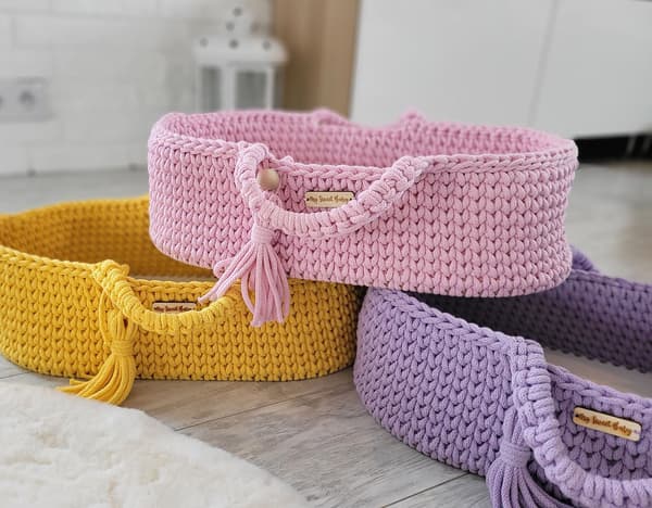 Moses Basket BOHO Bomullsdockbärare - Gul