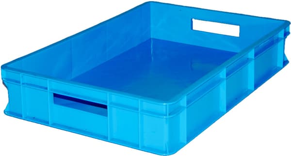 Blå plastbehållare 600x400x110