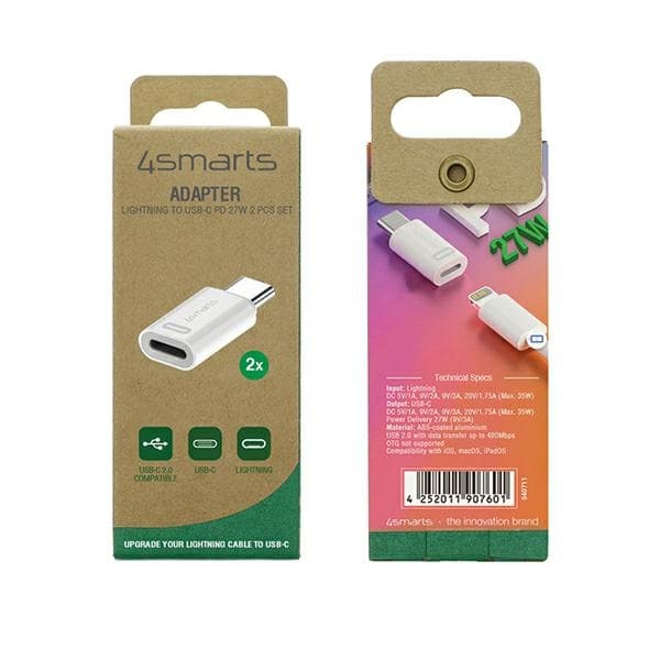 4smarts USB-C/Lightning-adapter 27W 2 stk. 540711