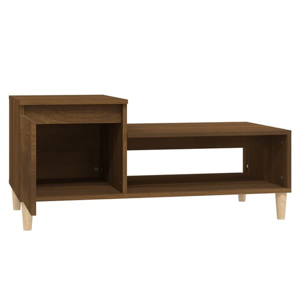 vidaXL sofabord brunt egetræ 100x50x45 cm, træbaseret materiale