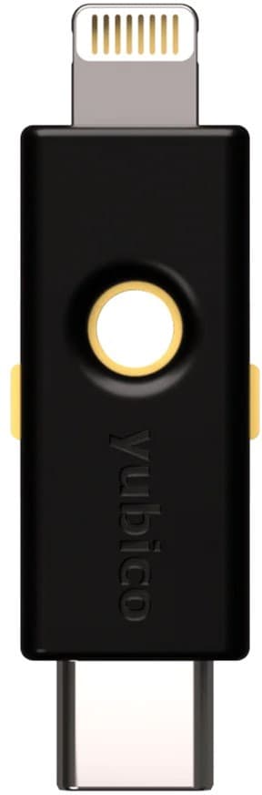 Yubico 5Ci USB-C + Lightning musta turva-avain