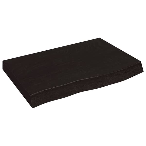 vidaXL hylde mørkebrun 60x40x(2-6) cm egetræsfinish