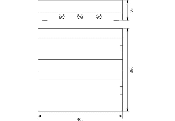 Modulär elcentral Ytmonterad 2x18 N+PE SRn 36 ABS PC Vit
