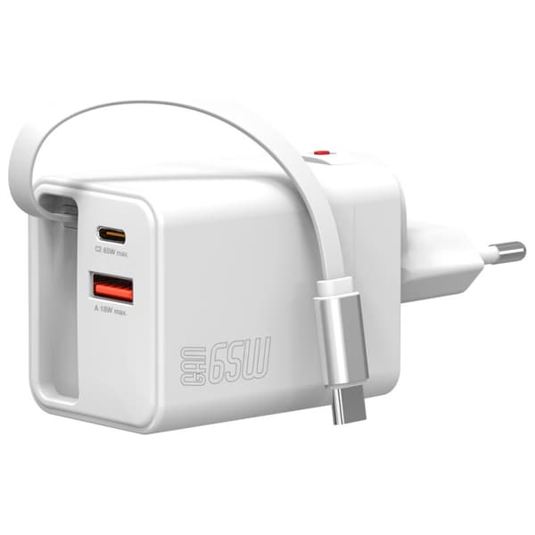 4smarts Flex Jojo 65W GaN Väggladdare 2xUSB-C + USB-A Vit