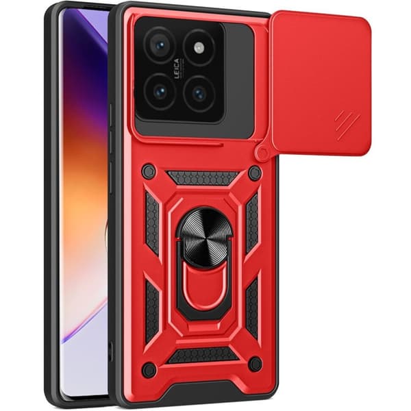 Pansarskal för Xiaomi 14T Pro, CamShield Slide, röd