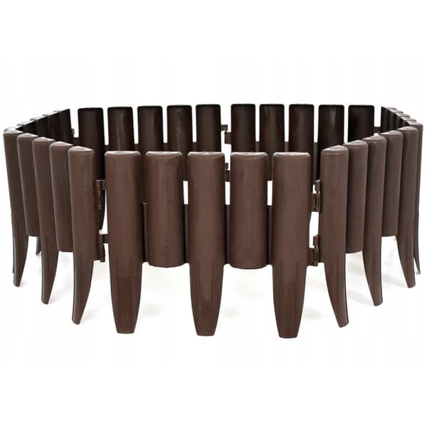 Havepalisade græskant plasthegn 280 x 24 cm brun