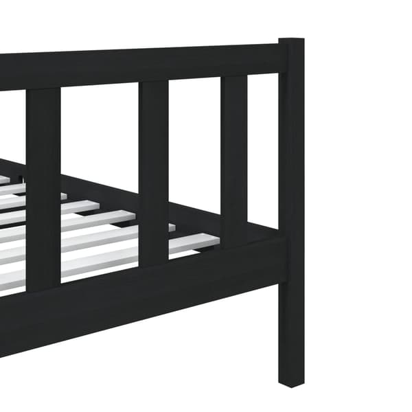 vidaXL sengestel sort 75x190 cm massivt træ