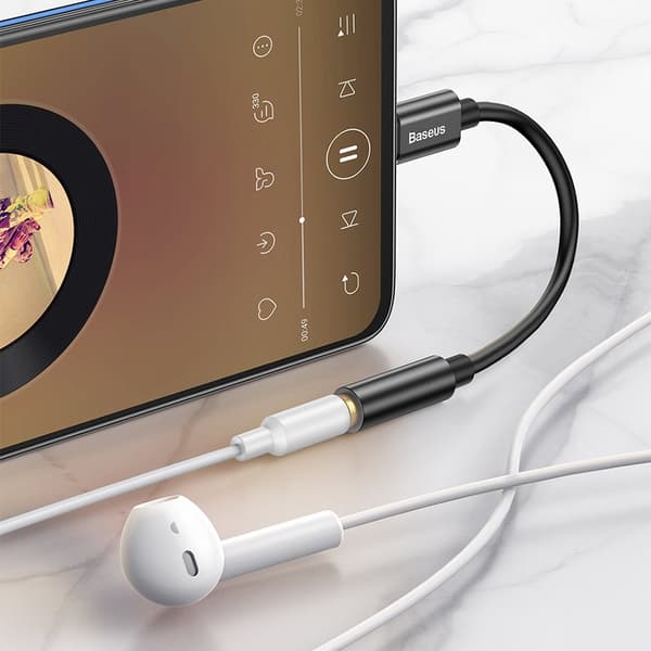 L54 Hovedtelefonadapter med USB-C til 3,5 mm lydstik DAC Sort
