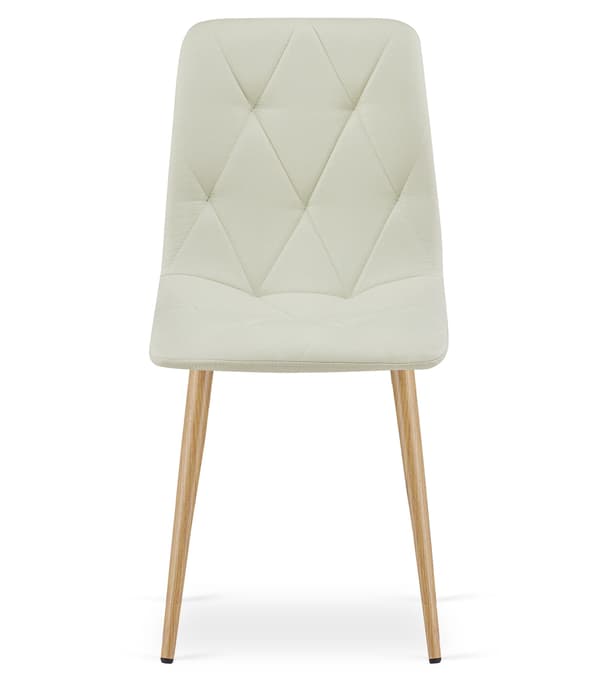 LIBRA stol - beige tyg / träfärgade ben x 4