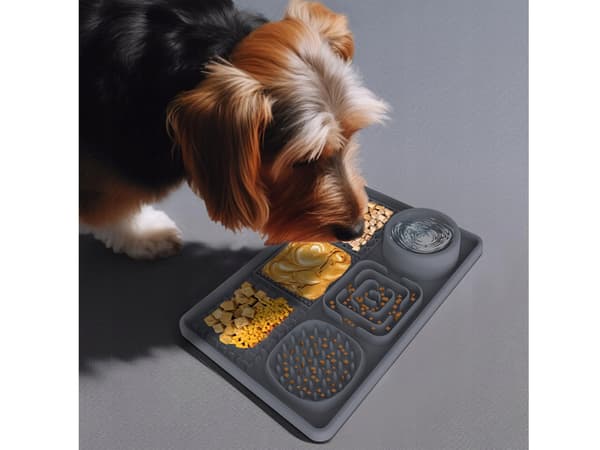 Stor silikonemåtte til langsom spisetid til hunde og katte 30x20