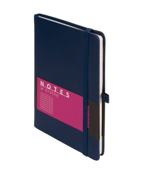 Memofix B6 notesbog, marineblå ternet