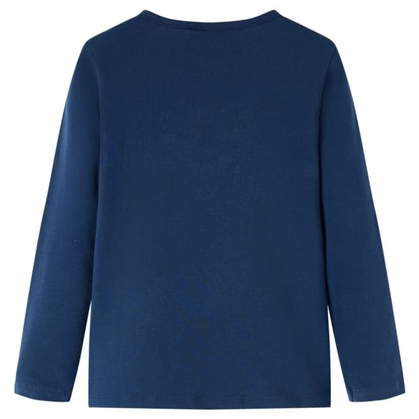 Børne langærmet T-shirt, marineblå, 140
