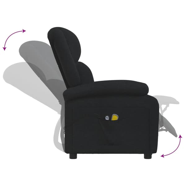 vidaXL elektrisk massagestol, sort, stof