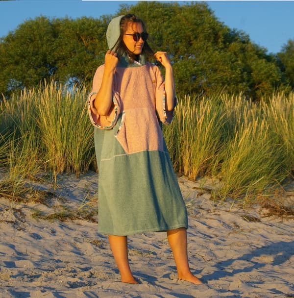 Surf Poncho Green Sage - bomuld M KVINDE længde 105cm