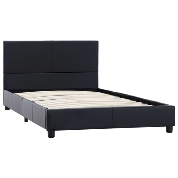 vidaXL sengestel sort kunstlæder 90 x 200 cm