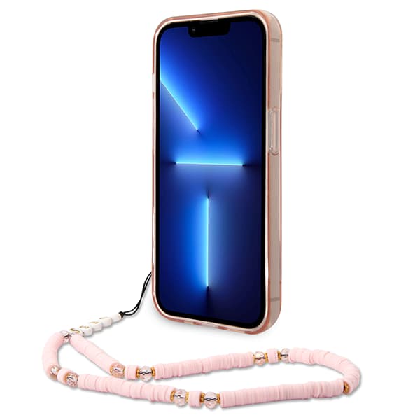 Guess Translucent Pearl Strap-skal till iPhone 14 Pro Max, Rosa