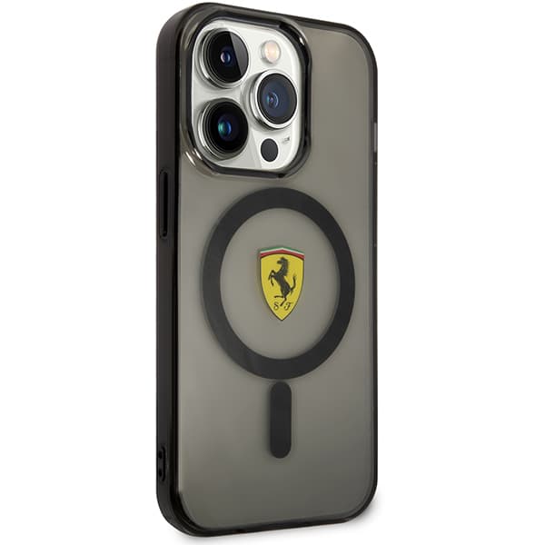 Ferrari Gennemsigtigt Magsafe-cover til iPhone 14 Pro, Sort