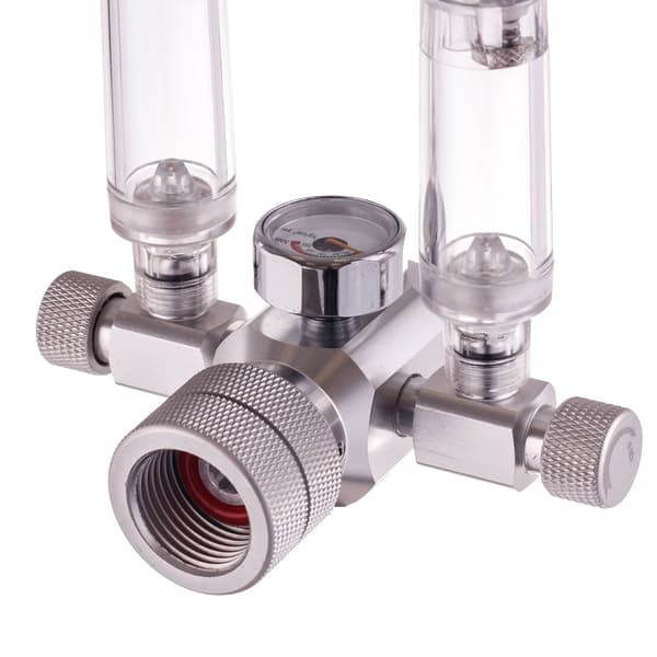 CO2-reducer til AKVARIUM Bobletæller Regulator til to akvarier Manometer