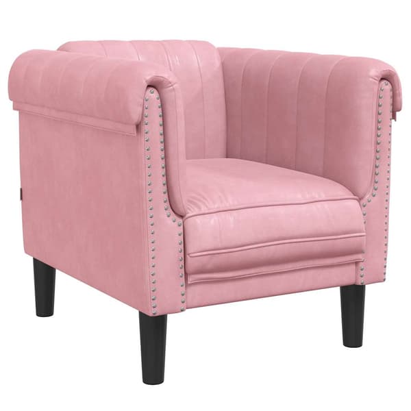 vidaXL Fåtölj, Rosa, Klädd i Sammet