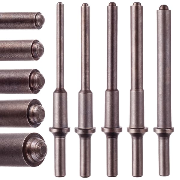 Mejslar för pneumatisk hammare 5x stansar 150mm rund nitfäste