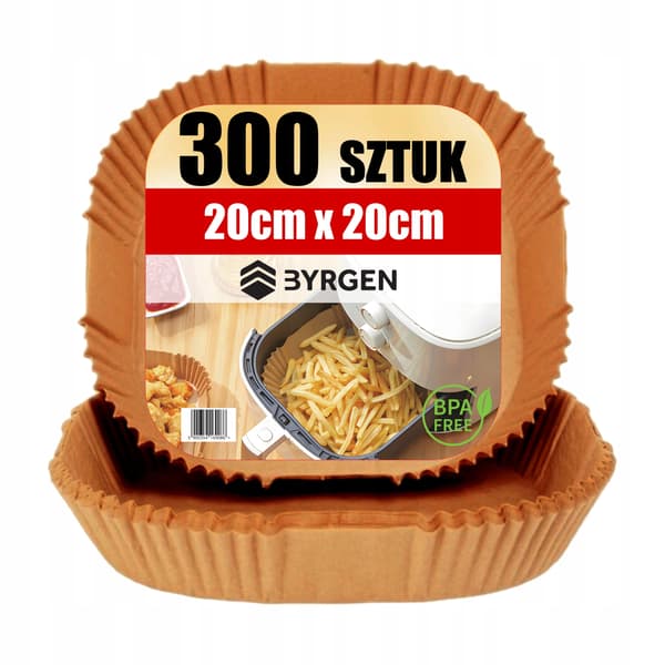 300x Pappersfack för airfryer, 20x20 cm
