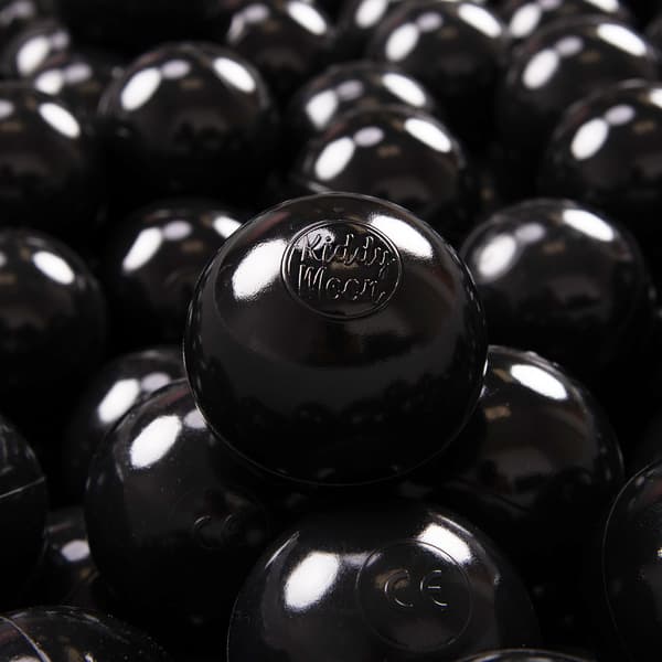 KiddyMoon plastbollar 7 cm svart 700 leksaksbollar set