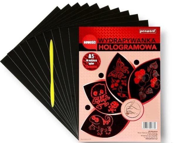 Hologrammi raaputusarkki A5 punainen
