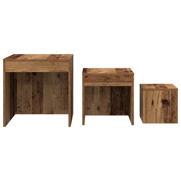 vidaXL 3-pack slitsbord, antik träfärg