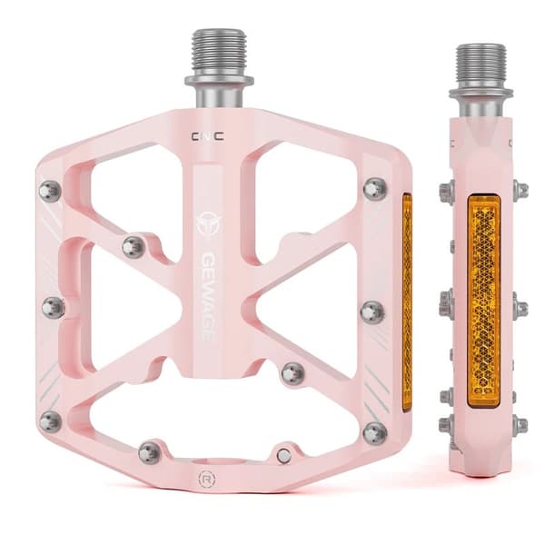 GEWAGE Aluminium Platform Pedaler med Stifter 3 Forseglede Lejer MTB Pink