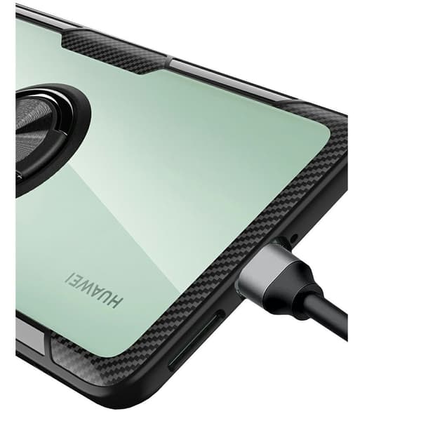Huawei P40 Pro Gennemsigtig Ring Cover, Sort