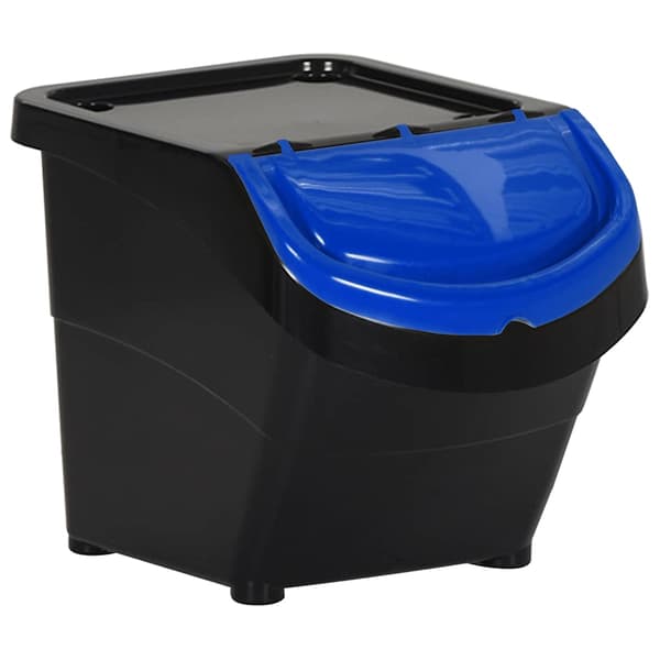 vidaXL stabelbare affaldsbeholdere, 3 stk., sort, PP, 78 l