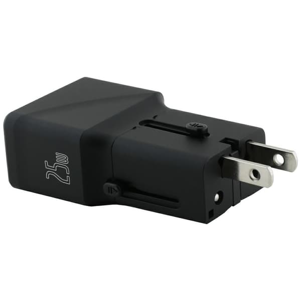 TUMI Rejseadapter 25W USB-C / USB-A Vægoplader + USB-C/USB-C Kabel Sort
