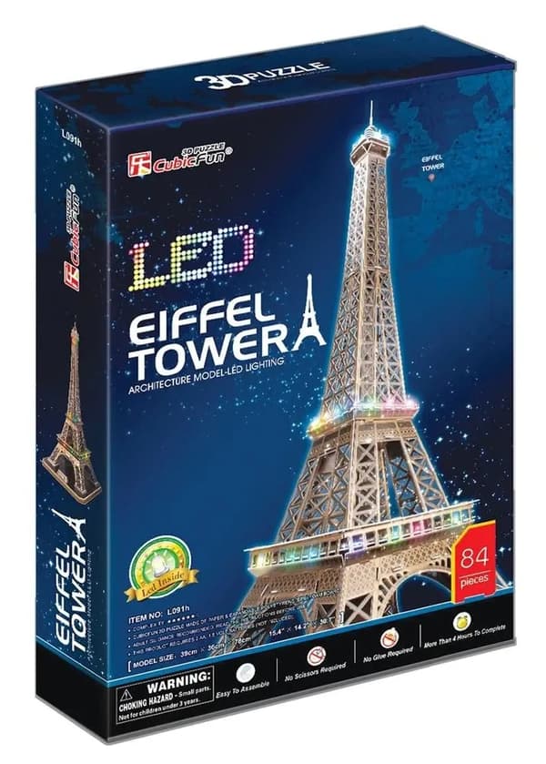 3D LED-PUSSEL EIFFELTORNET 82 BITAR L091H 5072