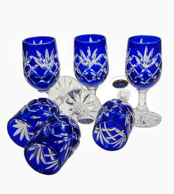 Koboltkrystal vodkaglas 25ml Ananas