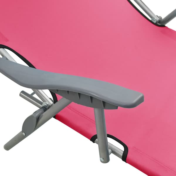 vidaXL Solstol med tak, stål, rosa